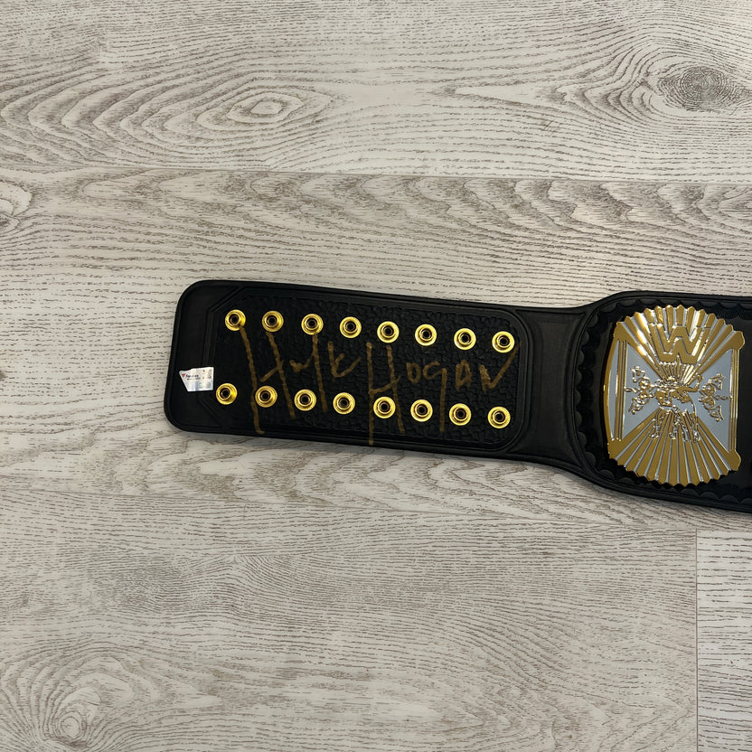 WWE Hulk Hogan Signed COA Winged Eagle Dual Plated Championship Replica Title Belt Autographed