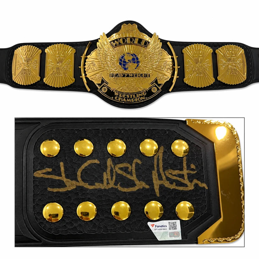 WWE Stone Cold Signed COA Winged Eagle Dual Plated Replica Title Belt Autographed