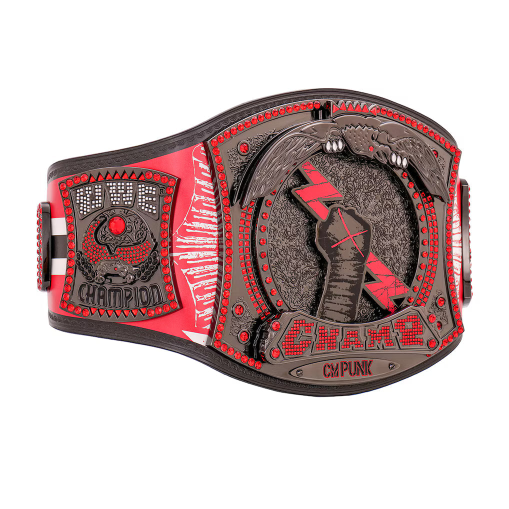 CM Punk Chicago Blackhawks Signature Series Spinner Championship Replica Title Belt