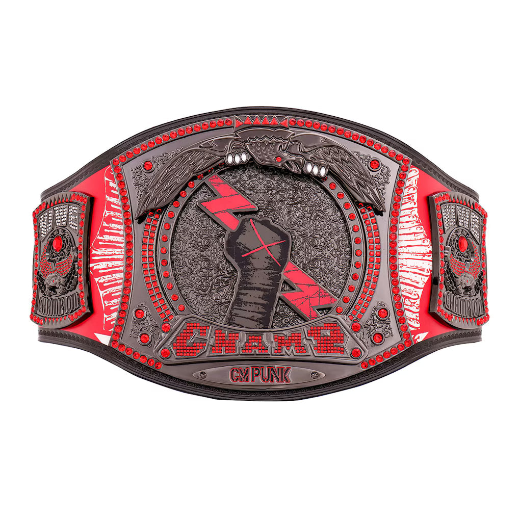 CM Punk Chicago Blackhawks Signature Series Spinner Championship Replica Title Belt