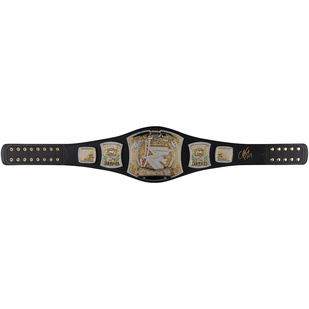 CM Punk WWE Autographed Championship Spinner Replica Title Belt