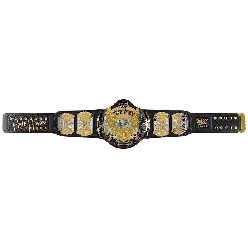 WWE Hulk Hogan Signed COA Winged Eagle Dual Plated Championship Replica Title Belt Autographed