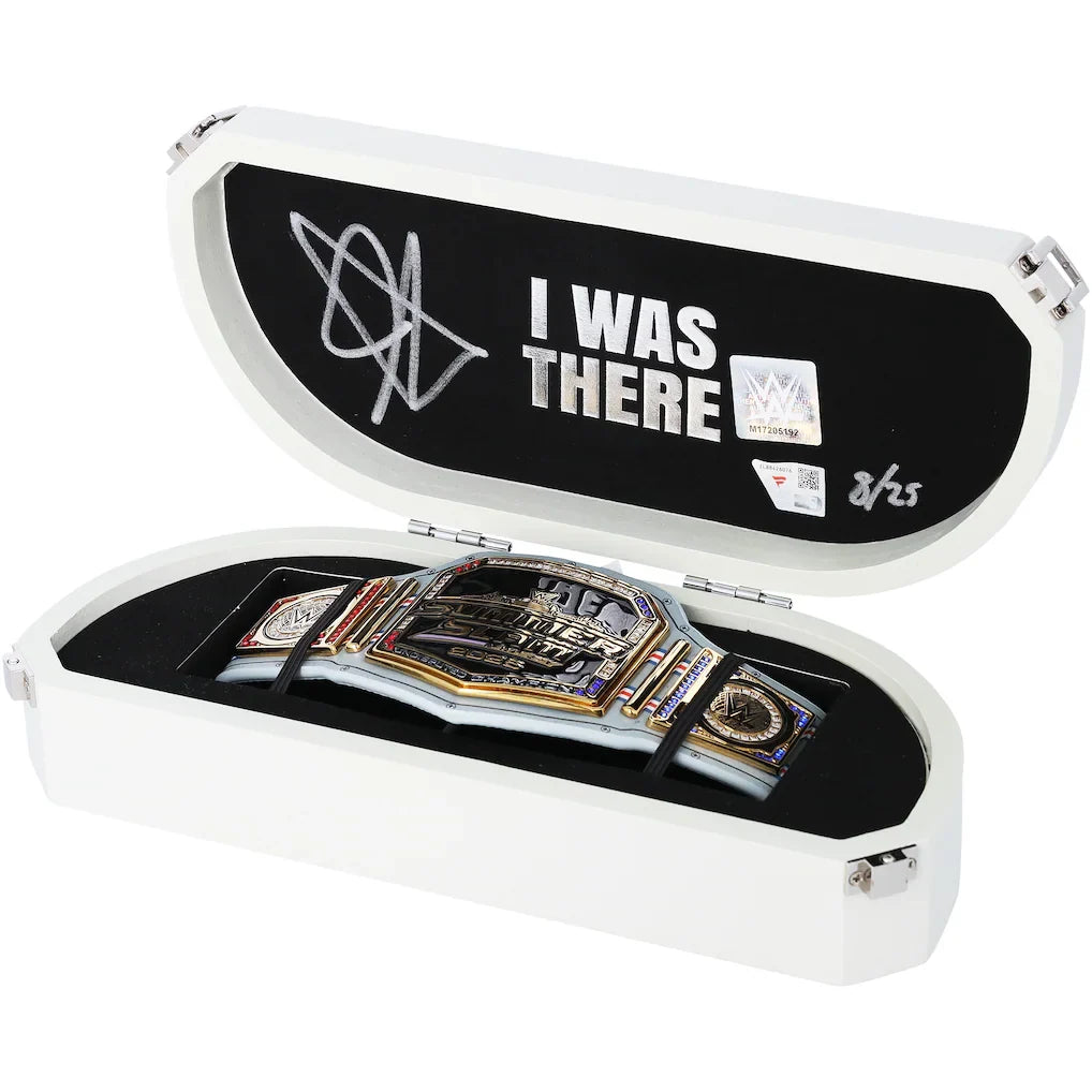 John Cena WWE Autographed 2025 SummerSlam Mini Title in Gift Box - Limited Edition of 25